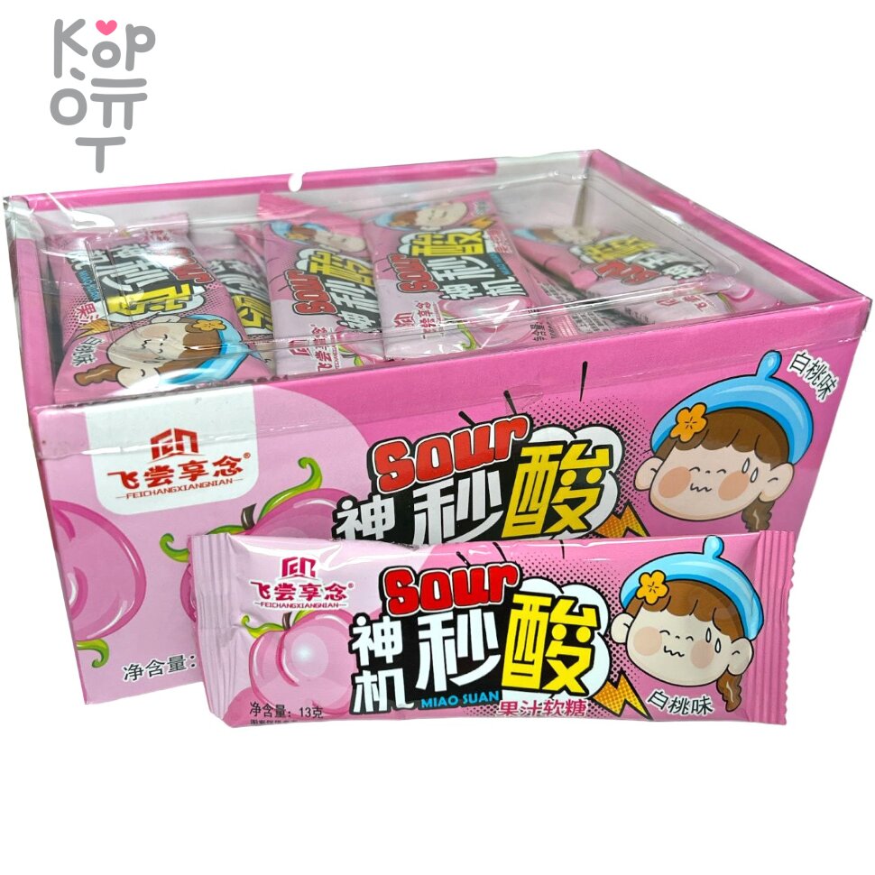 Жевательные конфеты Miao Suan Sour Candy Кислятина со вкусом Персика, купить с доставкой на дом фото 1 &mdash; Корейские товары для всей семьи(КорОпт)