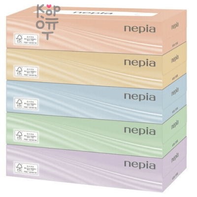 Nepia Commercial BOX tissue - Салфетки двухслойные 5уп.*200шт. в спайке