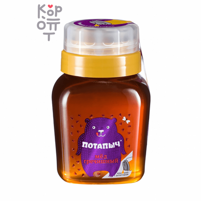 Мед натуральный гречишный, с дозатором, Потапычъ, 500 г