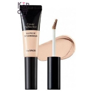 The Saem Cover Perfection Allproof Tip Concealer 1.0 Clear Beige — Стойкий консилер с плотным покрытием, 12 г