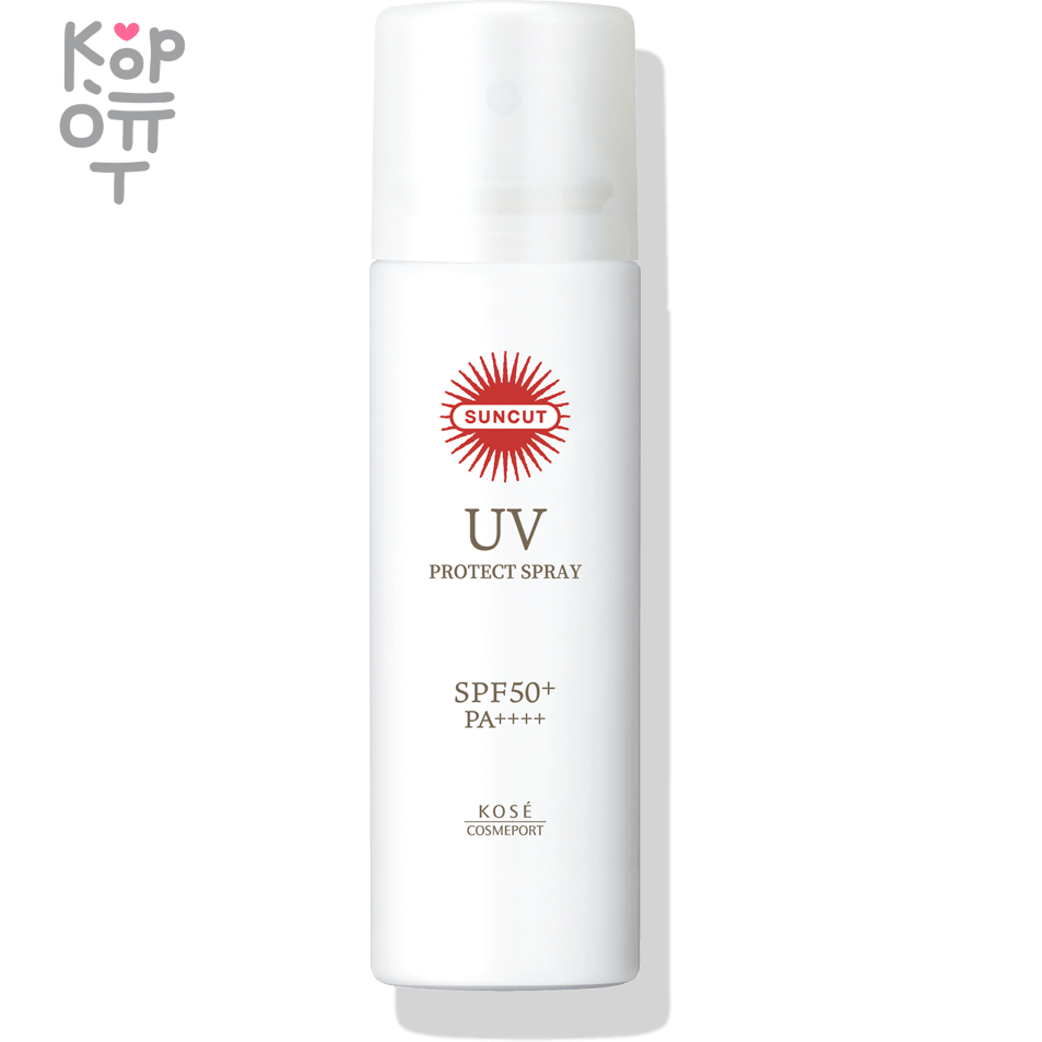 KOSE SOFTYMO Suncut UV Spray - Водостойкий ухаживающий солнцезащитный спрей для лица, тела и волос SPF 50+ PA++++.