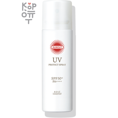 KOSE SOFTYMO Suncut UV Spray - Водостойкий ухаживающий солнцезащитный спрей для лица, тела и волос SPF 50+ PA++++.