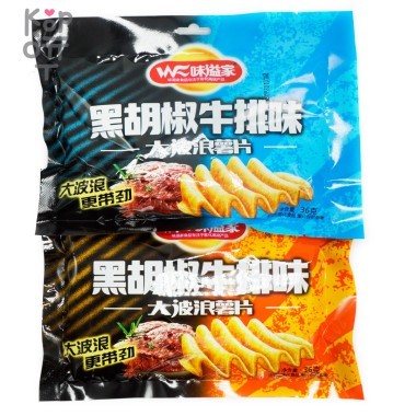 Чипсы со вкусом ароматного стейка Weiyijia Big Wave, 32гр. &mdash; Корейские товары для всей семьи(КорОпт)