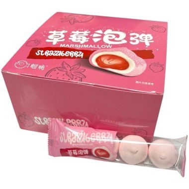 Маршмеллоу BingZai - Зефир с фруктовой начинкой и вкусом Клубники &mdash; Корейские товары для всей семьи(КорОпт)
