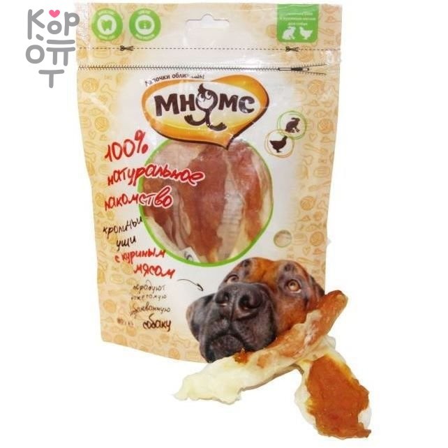 Мнямс лакомство для собак кроличьи уши с куриным мясом 80 г