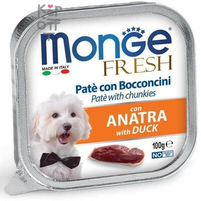 Monge Dog Fresh консервы для собак утка 100 г