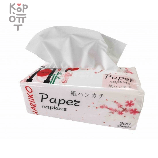 Салфетки HARUKO Pink мягкая упаковка 200 шт., купить с доставкой на дом фото 1 — Корейские товары для всей семьи(КорОпт)