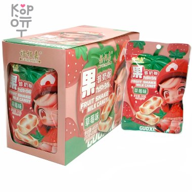 Жевательная конфета Fubaijia Fruit Shake Milk Candy - Молочная нуга с Клубникой — Корейские товары для всей семьи(КорОпт)