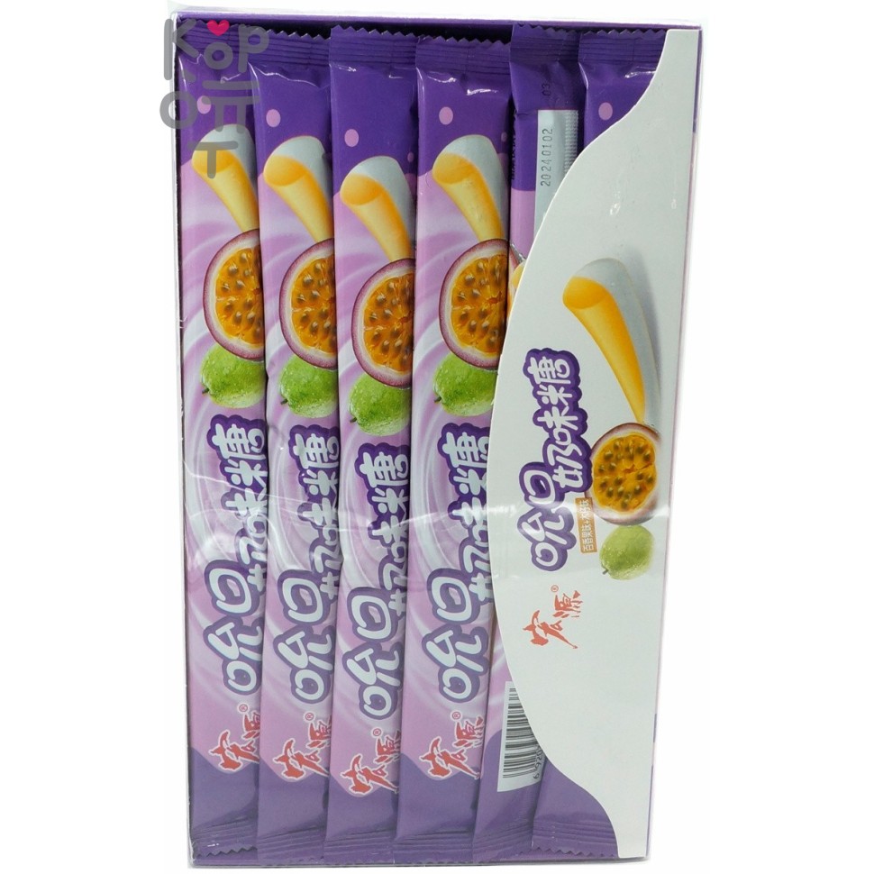 Жевательная конфета тянучка GuangDong Foods Yogurt Помадка со вкусом Маракуйи и груши
