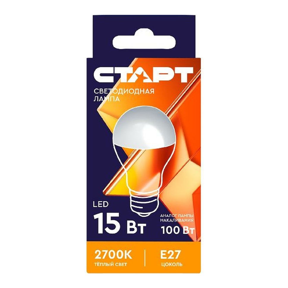 Лампа СТАРТ LED GLSE E27 15W 30WS теплый, шт