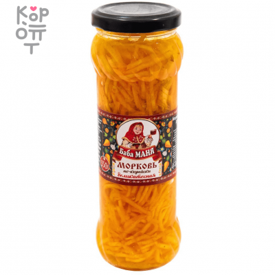 Баба Маня - Морковь по-корейски деликатесная 350 г, Коробка 12 шт.