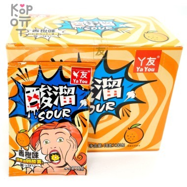 Кислая и освежающая карамель Ya You Sour Candy - со вкусом Апельсина — Корейские товары для всей семьи(КорОпт)