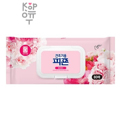 Pigeon Dry Sheet original Pink Rose — Кондиционер для белья, в виде салфеток для Сушильных машин "Розовая роза", 80 шт