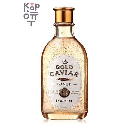 Skinfood Gold Caviar Ex Toner - Тонер с экстрактом Икры и частицами Золота, 145 мл