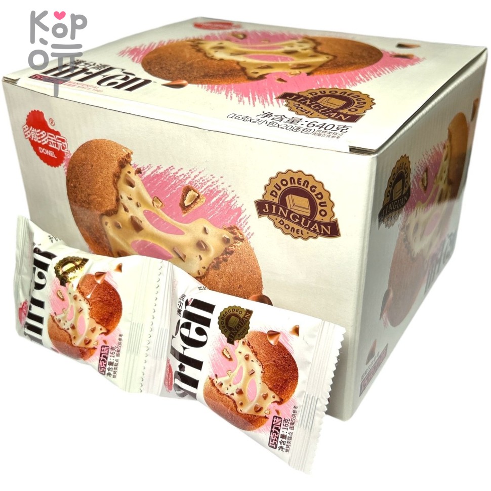 Donel Bakery Cake - Мягкое Печенье с Бомбической начинкой и вкусом шоколада, 16гр., купить с доставкой на дом фото 1 — Корейские товары для всей семьи(КорОпт)
