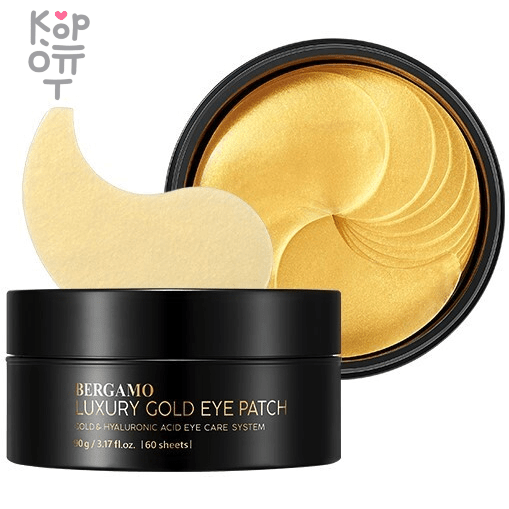 Bergamo Luxury Gold Hydrogel Eye Patch - Гидрогелевые патчи для глаз с 24-х каратным Золотом 60шт.  фото 1 &mdash; Корейские товары для всей семьи(КорОпт)