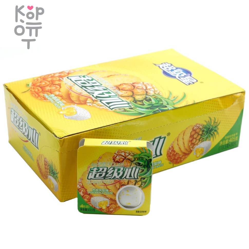 Жевательная резинка Super Heart Crispy Jam Sandwich Gum - Сэндвич с Ананасовым джемом, купить с доставкой на дом фото 1 — Корейские товары для всей семьи(КорОпт)