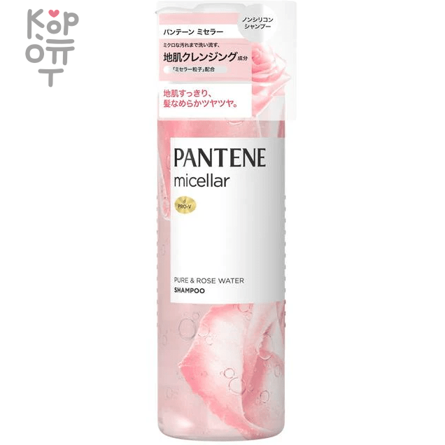 P & G PANTENE Micellar Pure & Rose Water Shampoo - Мицеллярный шампунь с ароматом Роз 500мл., купить с доставкой на дом фото 1 — Корейские товары для всей семьи(КорОпт)