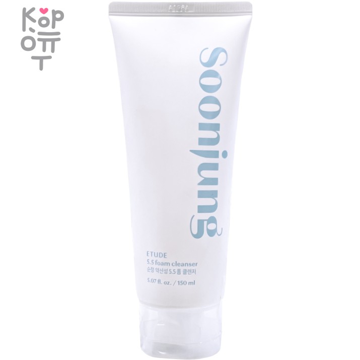 Etude House Soon Jung 5.5 Foam Cleanser - Пенка для умывания с нейтральным PH 150мл., купить с доставкой на дом Увлажняющее пенящееся очищающее средство с низким уровнем pH, которое эффективно удаляет загрязнения, защищая при этом водный барьер кожи.
