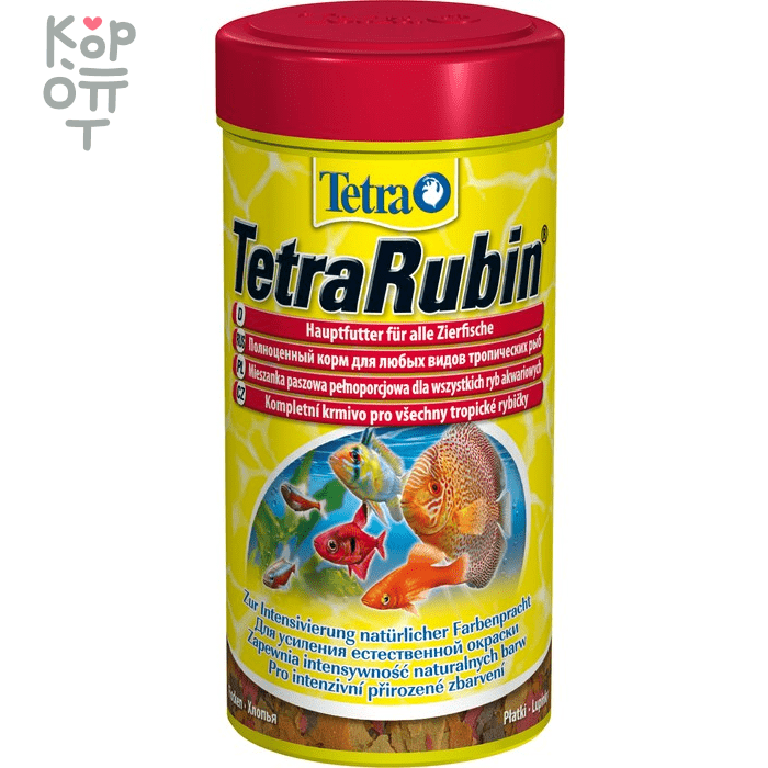 TetraRubin корм в хлопьях для улучшения окраса всех видов рыб 100 мл, купить с доставкой на дом фото 1 &mdash; Корейские товары для всей семьи(КорОпт)