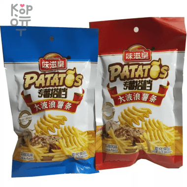 Weizi Huang Special Potato Partner Big Wave - Рифленые Картофельные чипсы, 40гр. — Корейские товары для всей семьи(КорОпт)
