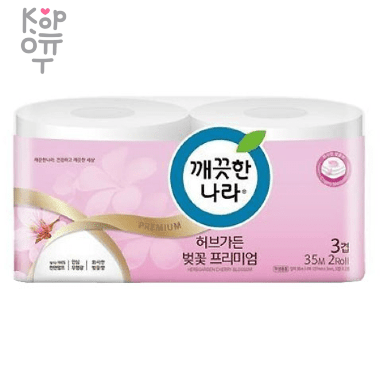 Kleannara Herbgarden Cherry Blossom - Премиальная особомягкая туалетная бумага  с ароматом сакуры (трёхслойная, с цветным тиснёным рисунком). — Корейские товары для всей семьи(КорОпт)