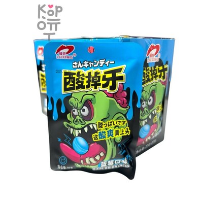 Кислая карамель LuXing Explosive Acid Sour Candy - Взрывоопасно кислый Монстр со вкусом Голубики