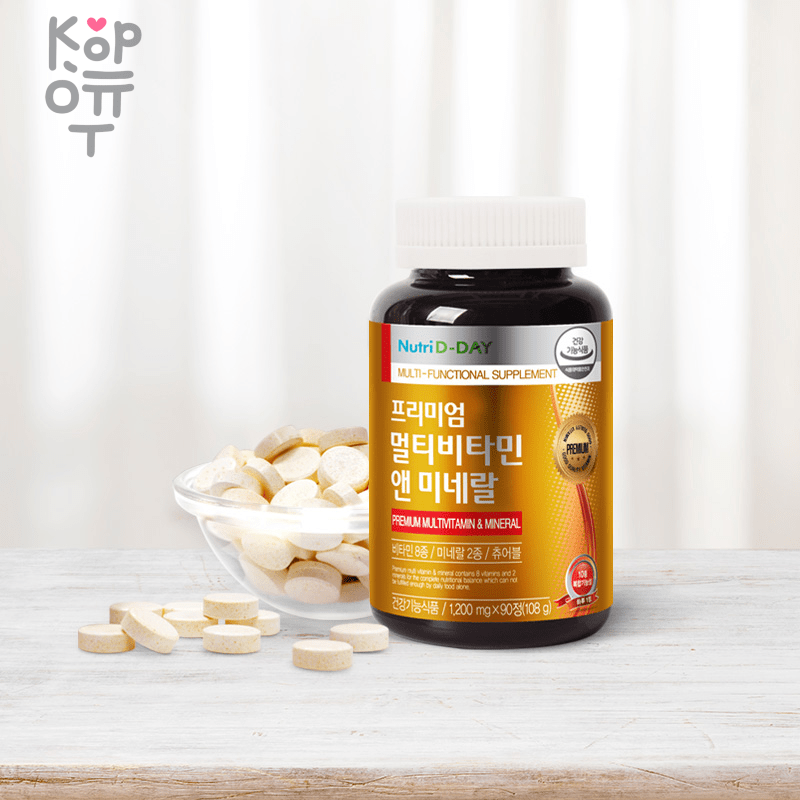 Nutri D-Day Premium Multivitamin & Mineral chewable - Комплекс мультивитамины и минералы, 1200мг*90табл., купить с доставкой на дом фото 1 — Корейские товары для всей семьи(КорОпт)