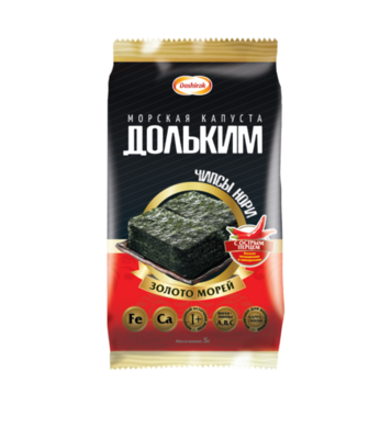 Doshirak — DolKim Seaweed Snack Spicy Pepper — Морская капуста ДольКим с острым перцем — 5 г — коробка 60 шт.