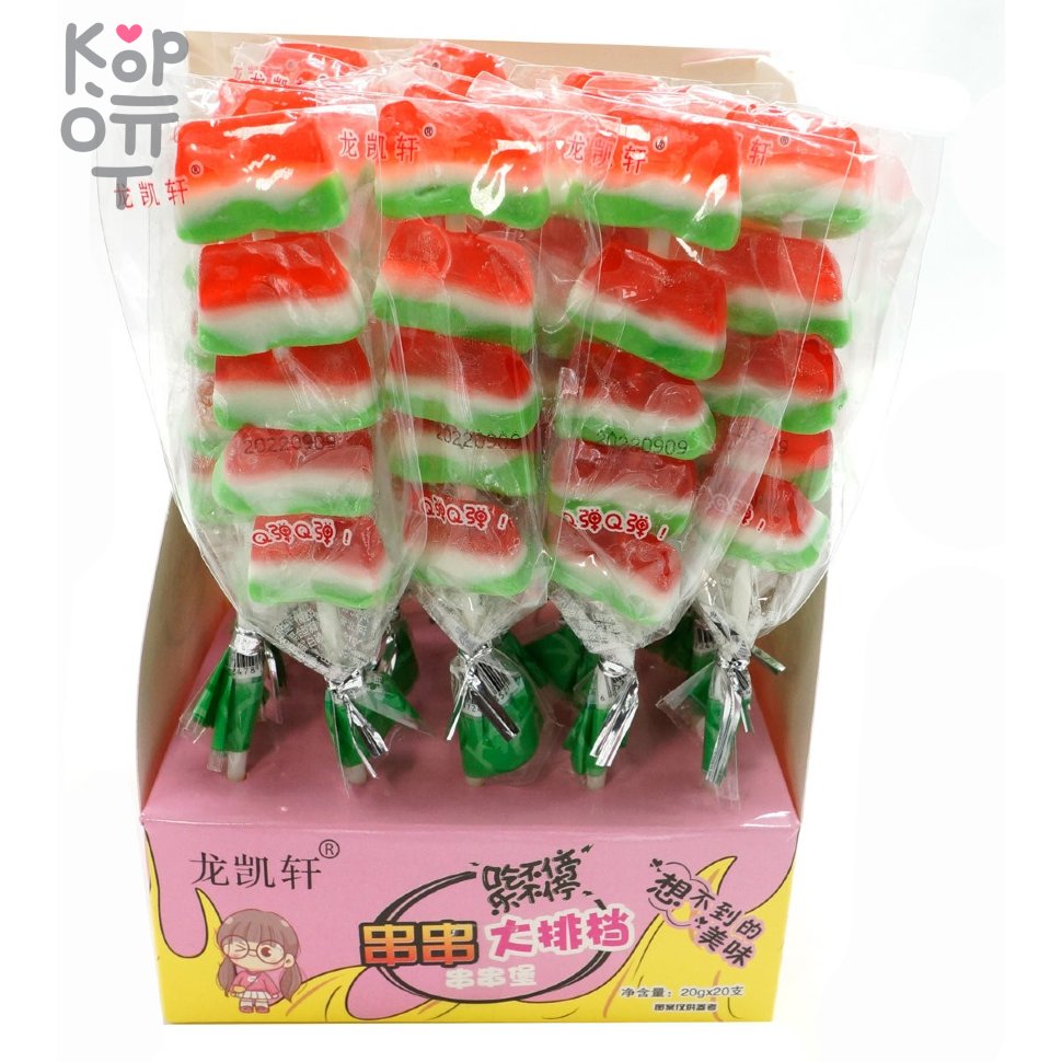 Мармелад Xiaozui dudu дольки Арбузика на палочке, купить с доставкой на дом фото 1 &mdash; Корейские товары для всей семьи(КорОпт)