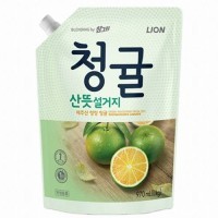 CJ LION Fresh Green Tangerine - Средство для посуды, фруктов, овощей - Зелёный мандарин с Чеджу 1kg