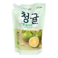 CJ LION Chamgreen Fresh Green Tangerine - Средство для посуды, фруктов, овощей - Зелёный мандарин с Чеджу, 1 кг
