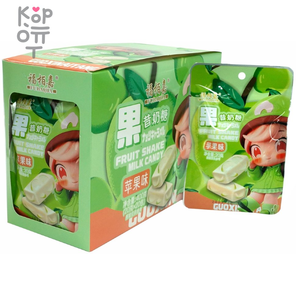Жевательная конфета Fubaijia Fruit Shake Milk Candy - Молочная нуга с Яблоком, купить с доставкой на дом фото 1 — Корейские товары для всей семьи(КорОпт)