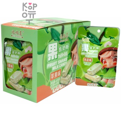 Жевательная конфета Fubaijia Fruit Shake Milk Candy - Молочная нуга с Яблоком