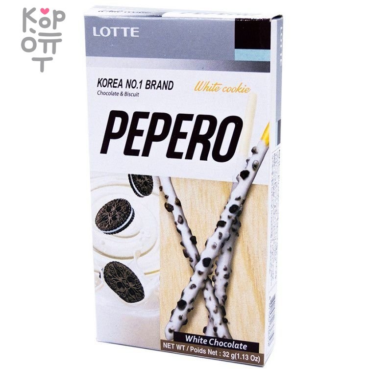 Lotte Pepero White Chocolate - Соломка в молочном шоколаде с крошками печенья 32гр.