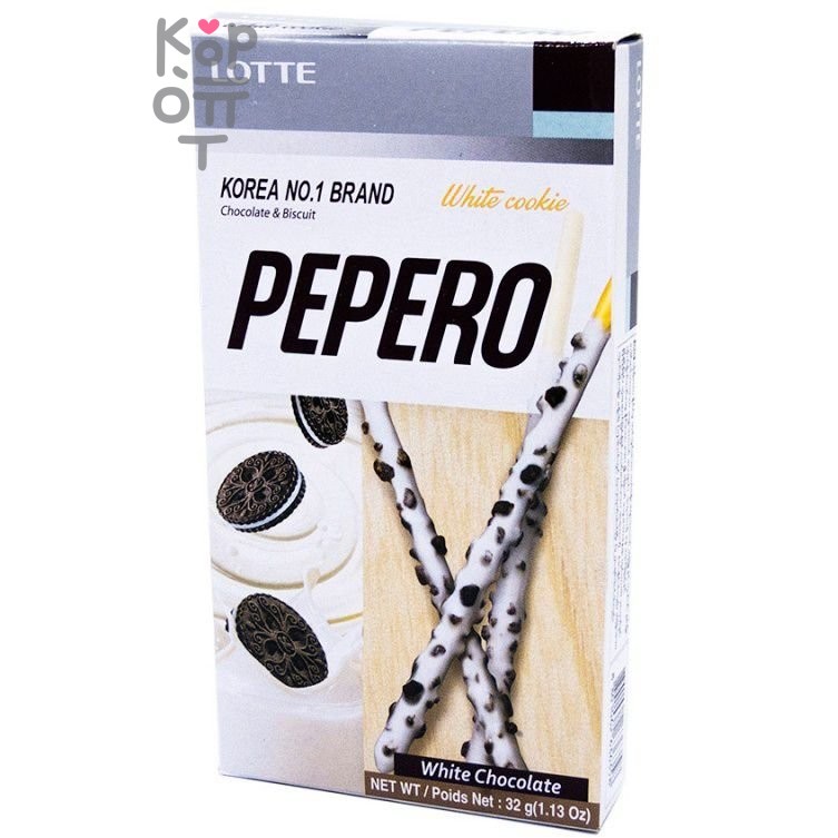 Lotte Pepero White Chocolate - Соломка в молочном шоколаде с крошками печенья 32гр.