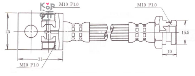 Шланг тормозной BH-49032 / SH50727 / BH22028R 46211-3T000 / 46204-41S10 / 46210-41S10 F23 задний L-366 мм SB Nagamochi