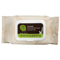 Welcos Deep Cleansing Tissues - Очищающие салфетки для лица с экстрактом Хлопьев 100шт.