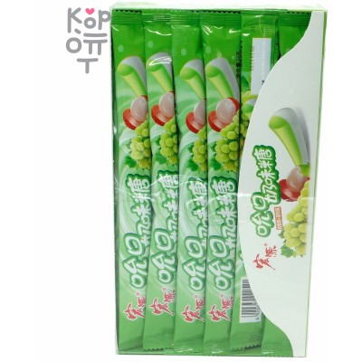 Жевательная конфета тянучка GuangDong Foods Yogurt Помадка со вкусом зеленого Винограда и Личи