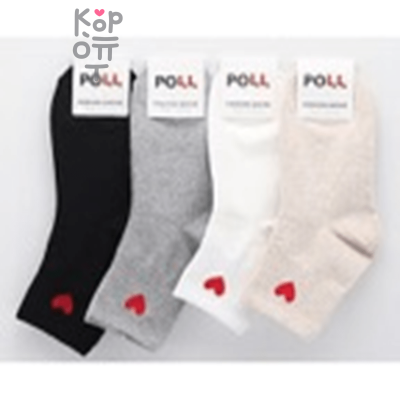 Poll Носки женские с сердцем, Корея, размер 36-38
