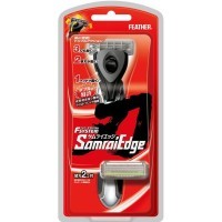 Feather F-System Samrai Edge - Мужской бритвенный станок с тройным лезвием (2 сменые кассеты).