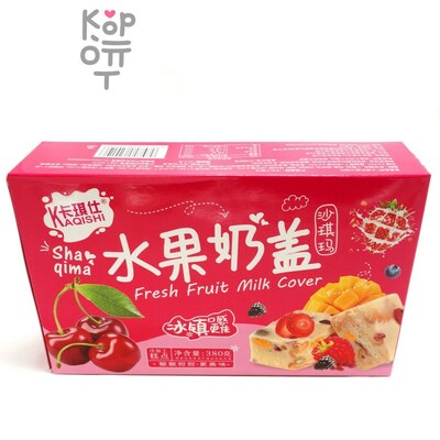 Печенье Kaqushi Shaqima из хлопьев со свежими фруктами и молоком, 380гр.