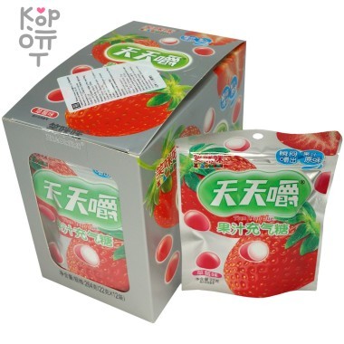 Драже XiaoMiMi с фруктовым соком и вкусом Клубники — Корейские товары для всей семьи(КорОпт)