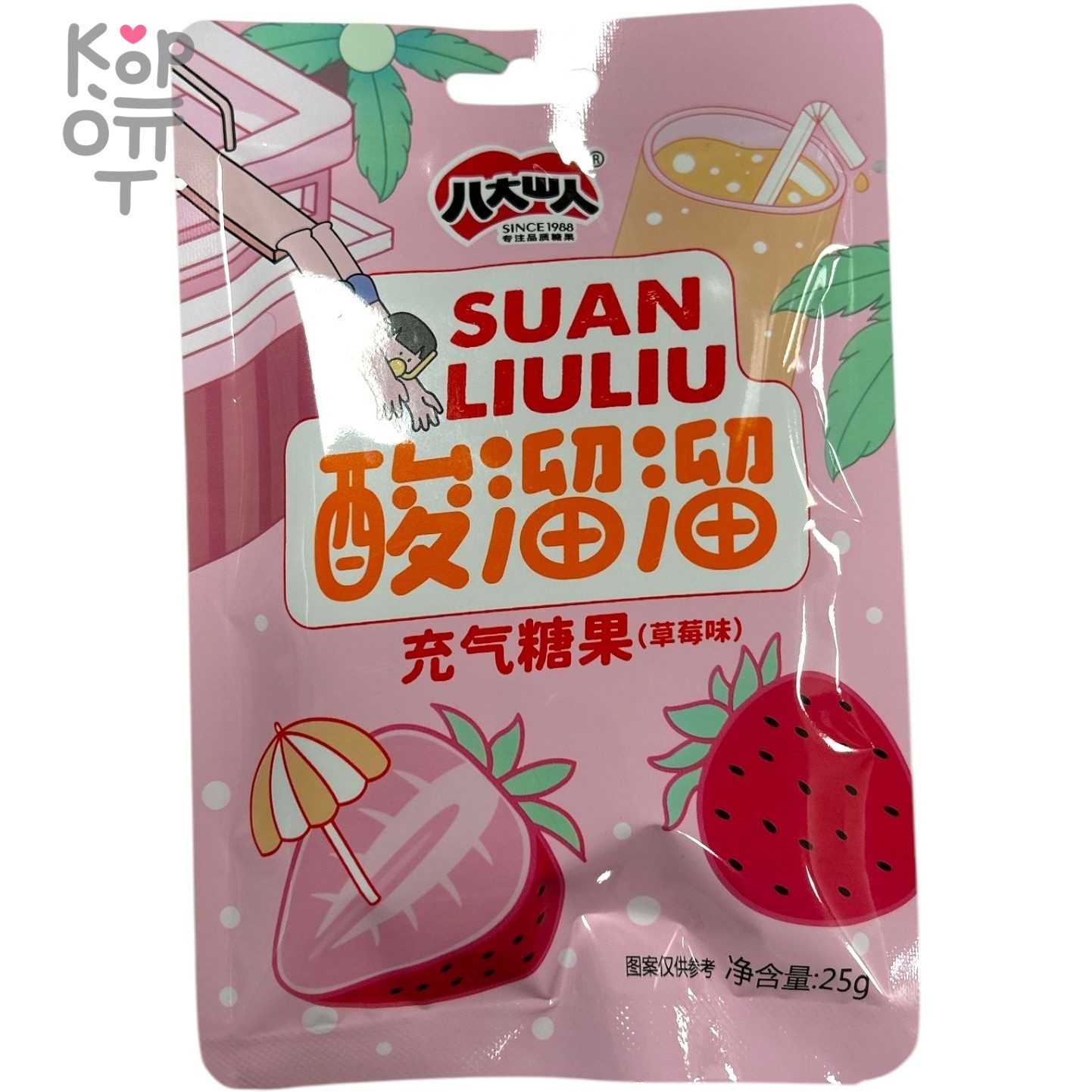 Карамель Suan Liuliu Candy со вкусом тропической Клубники