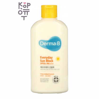 DERMA:B Everyday Sun Block SPF50+ PA++++ - Солнцезащитный лосьон для кожи лица и тела, 200 мл