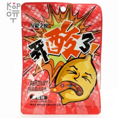 Кислая карамель взрывашка Hao Sour Candy - со вкусом Клубники — Корейские товары для всей семьи(КорОпт)