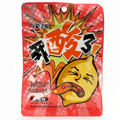 Кислая карамель взрывашка Hao Sour Candy - со вкусом Клубники