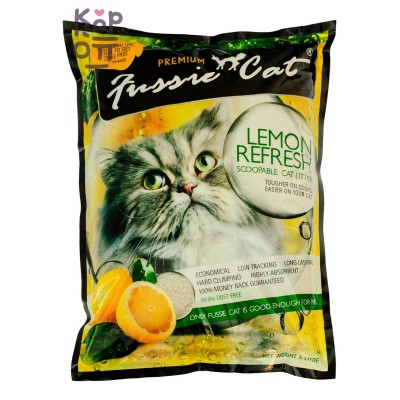 Fussie Cat Лимон — бентонитовый наполнитель для кошачьего туалета, 5 л
