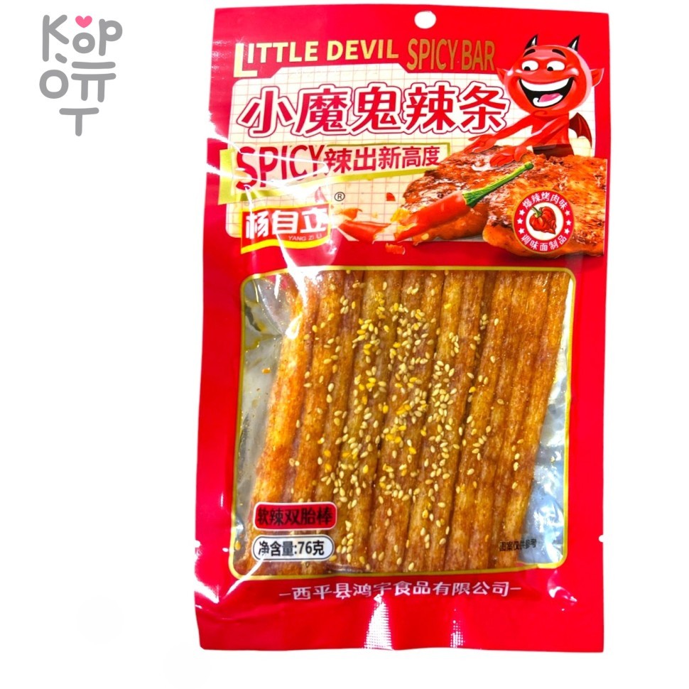 Снэк Little Devil Spicy Bar - Исчадье Ада, закуска для маленького дьяволенка, мягкие двойные стрипсы, 76гр., купить с доставкой на дом фото 1 — Корейские товары для всей семьи(КорОпт)