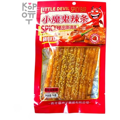Снэк Little Devil Spicy Bar - Исчадье Ада, закуска для маленького дьяволенка, мягкие двойные стрипсы, 76гр.